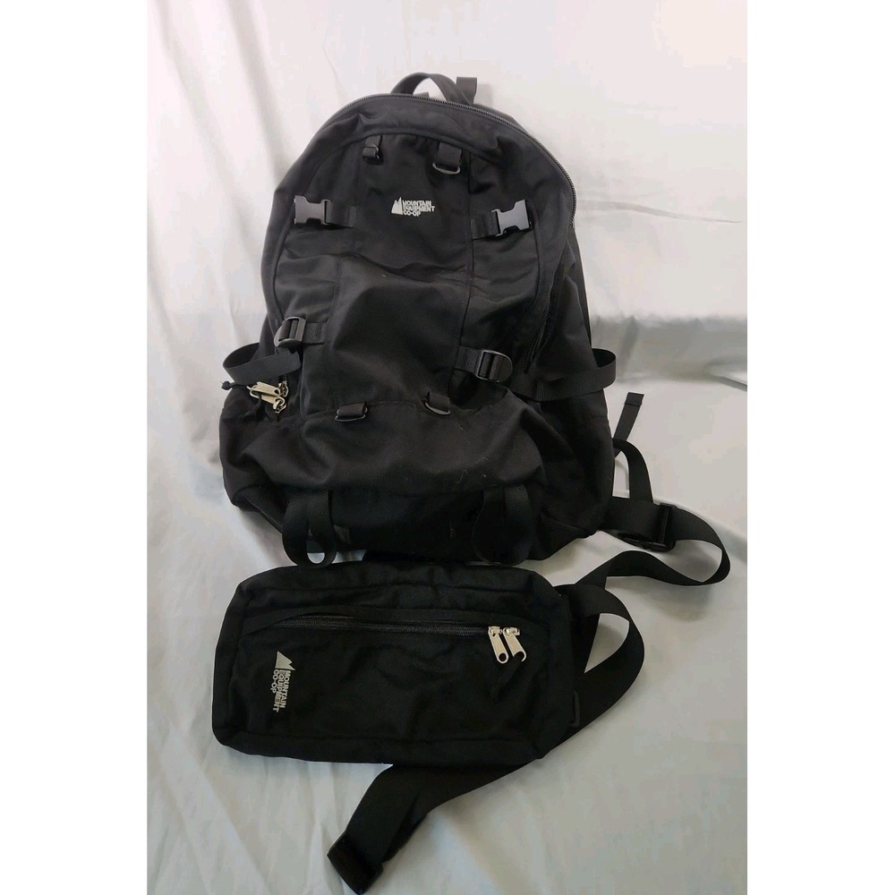 MEC MOUNTAIN EQUIPMENT CO-OP Black Laptop Daypack School Travel Pack + Waist bag